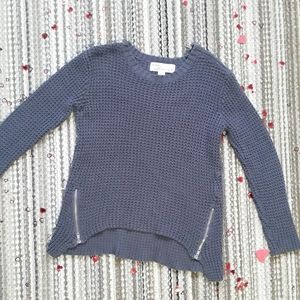Vintage Havana Open Knit Side Zipper Sweater
